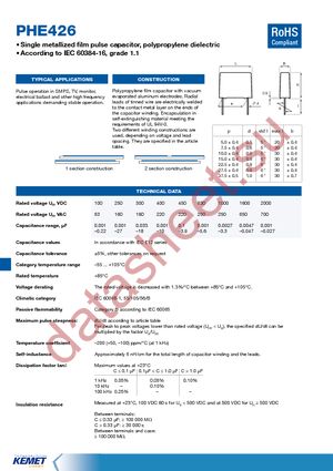 PHE426KA5220JR05 datasheet  